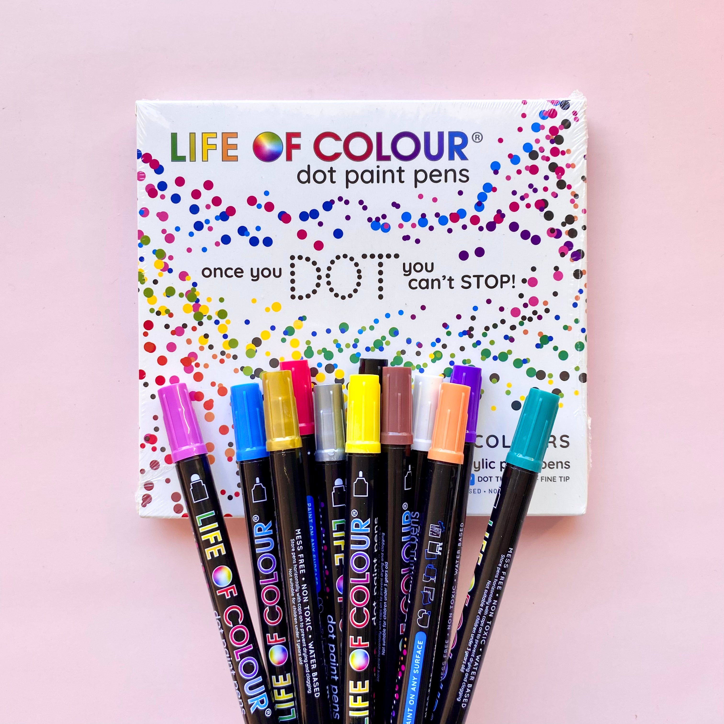 Metallic 1mm Fine Tip Acrylic Paint Pens - Set of 12 - Life of Colour