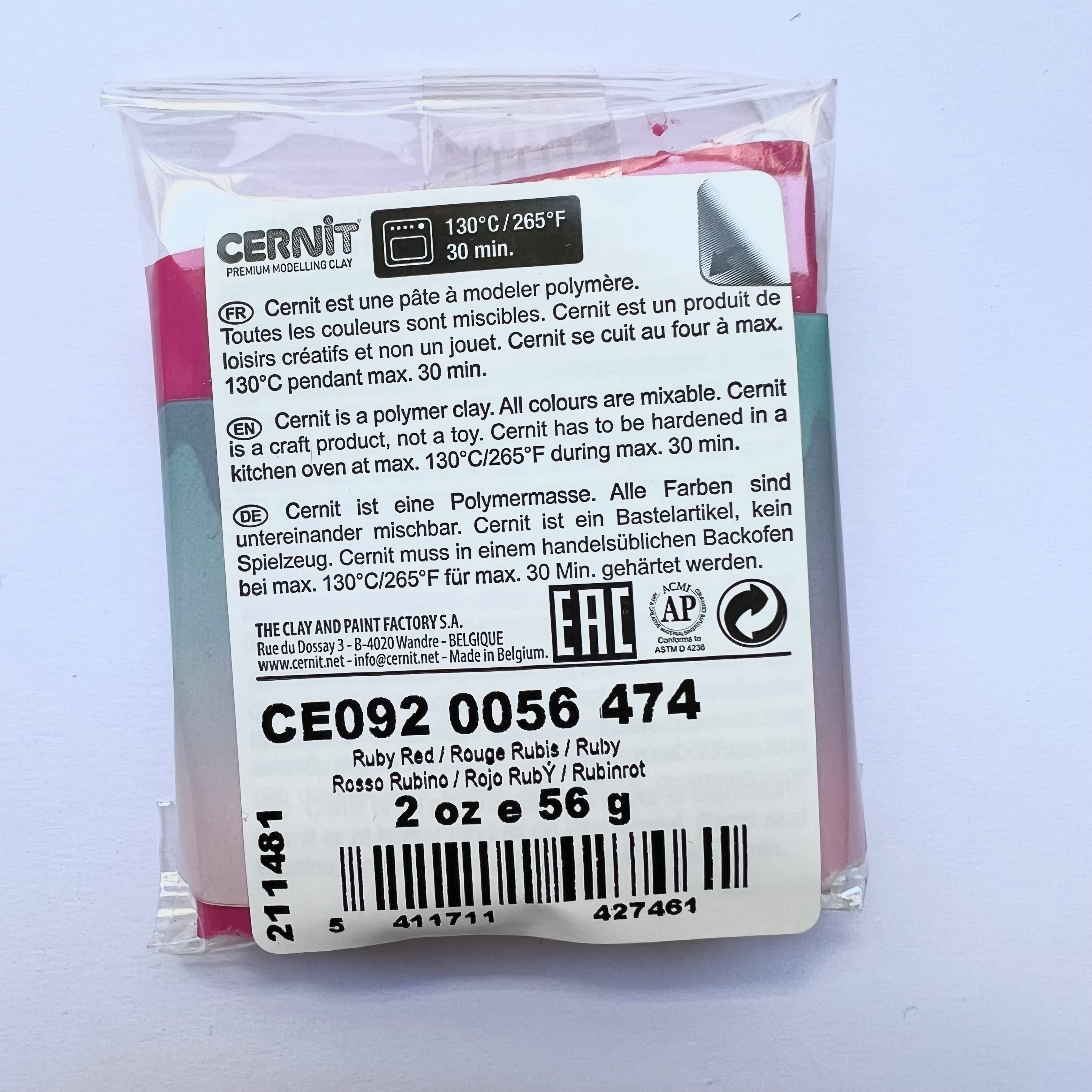 Cernit Polymer Clay Translucent 56g (2oz) - Sapphire
